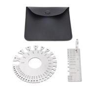 Jauge d'Épaisseur pour Tôle Métallique, 2 Pièces, Acier Inoxydable, Portable avec Pochette de Rangement - Résistant et Précis, Outil Multi - Usage pour Contrôle de Soudure et Mes