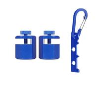 Jauge d'escalier carrée hexagonale plate en alliage d'aluminium avec vis moletées, bleu, 3,8 x 2,5 cm, pour chevalet et encadrement d'escalier