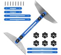 Jauge d'escalier de 11 à 60 pouces - Pochoir en acier inoxydable - Outil multifonction - Pliage - Outil d'escalier - Convient pour couper les marches d'escalier