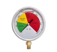 Jauge d'huile 4", boîtier en acier inoxydable, 1/4" NPT, montage inférieur, 0-3000 PSI (face colorée)