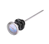 Jauge d'Huile de Moto, Keenso Jauge de Niveau d'Huile avec le Thermomètre pour Moto en Alliage d'Aluminium (Black)