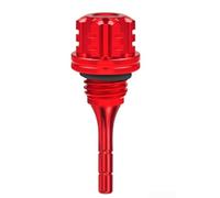 Jauge d'huile hexagonale en alliage d'aluminium CNC pour moteur de moto avec finition anodisée légère, installation directe, haute universalité (rouge)