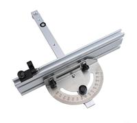Jauge d'onglet pour le travail du bois avec règle d'angle réglable, rail de guidage et butée de rail pour coupes sur tables de toupie, kit de finition argentée (B)