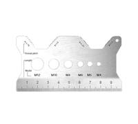 Jauge Mesureur de Vis, Jauge de Vis de Boulon d'écrou, Plaque de Jauge à Vis, Carte de Jauge de Boulon en Acier Inoxydable pour Machinistes Réparateurs, Vérificateur de Taille De Filetage d'écrou