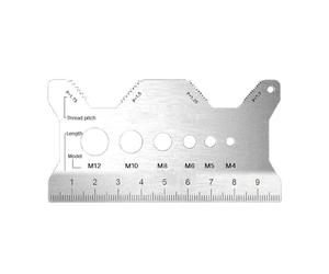Jauge Mesureur de Vis, Jauge de Vis de Boulon d'écrou, Plaque de Jauge à Vis, Carte de Jauge de Boulon en Acier Inoxydable pour Machinistes Réparateurs, Vérificateur de Taille De Filetage d'écrou