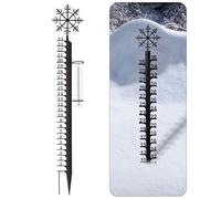Jauge Neige, 91cm Jauge Neige Noël + 61cm Pluviomètre Extérieur Métal Flocon Neige Pluviomètre à Neige Extérieur Piquet de Mesure Bâton Jardin Décoration pour Patio Pelouse Jardin