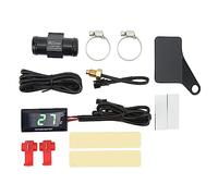 Jauge Température Eau Numérique Moto, Ultra Fine, DC 12V, Écran LCD Haute Définition, Capteur 22mm - Alerte Surchauffe, Étanche et Résistante, Installation Facile (Verte)