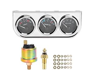 Jauge Triple Voiture M10x1 52mm Température d'Eau + Pression d'Huile + Instrument de Combiné