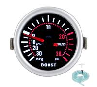 Jauge Turbo Boost 52 mm, haute précision, plage d'affichage 30 30 psi, manomètre turbo professionnel 12 V pour la plupart des véhicules, plastique noir