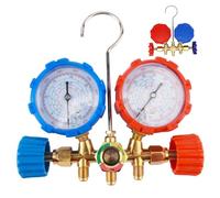 Jauges de réfrigérant, ensemble de jauges AC à 3 voies avec tuyau 3 pieds et adaptateur, ensemble compteurs distributeur AC suspendus pour R134a, R32, R22, R410A.