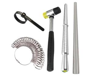Jauges de Taille de Bague | Mesureur pour Bijoux,Instrument de Précision pour Bagues | Rubber Mallet et Mètre Ruban pour Femme et pour Mesures à Domicile et Achat en Boutique Détermination de