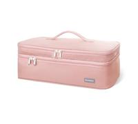 Jaugufiy Étui de transport - Sac de rangement double couche multifonction pour sèche-cheveux Dyson et accessoires pour coiffeur Dyson Airwrap, rose, Sac de transport