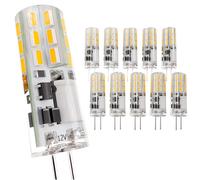 JAUHOFOGEI Ampoule LED 12 Volts G4 Blanc Chaud équivalent Ampoule Halogène JC G4 12V 10W - Ampoule G 4 pour Lustre Lumière de Jardin - Spot Halogene 1 Watt G 4 lumière Jaune - Lot de 10