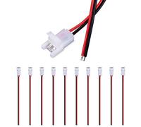 JAUHOFOGEI Connecteur Ruban LED à 2 Broches avec 20AWG Câble Fil 15cm pour 8mm de large Couleur Unique Flex LED Bande 12V 24V, Max ampères 5A, 2 Pin Strip Connector, Pack de 10