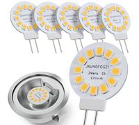 JAUHOFOGEI Lot de 6 ampoules LED G4 12 V blanc chaud 2700 K - Ampoule d'éclairage sous armoire G4 LED T3 20 W halogène JC de rechange pour rondelle non dimmable - 12 V AC/DC 2 W