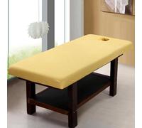 Jaune,60x190cm/1.9x6.2ft,Couvreau De Lit De Massage Avec Trou De Visage Enveloppe Polyvalente Couvercle Lavable,Drap De Lit De Massage Adapté À 80 Cm Ou Moins De Lit De Beauté