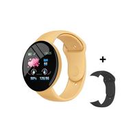 (Jaune Ajouter 1 Bracelet) Montre Intelligente D18 Pro Bracelet de Suivi d'Activité Bluetooth pour Adulte Montre