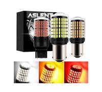 (Jaune ambre-3157 P27/7W T25) ampoule LED 144smd LED lampe CanBus pour clignotant