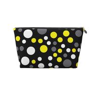 Jaune Blanc Noir À Pois, Trousse de Toilette Trousse de Maquillage Sac à cosmétiques Trousse de Toilette de Voyage Portable