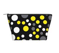 Jaune Blanc Noir À Pois, Trousse de Toilette Trousse de Maquillage Sac à cosmétiques Trousse de Toilette de Voyage Portable