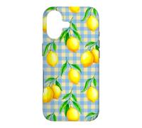 Jaune Citron Bleu Vichy esthétique Cottagecore Preppy Cute Coque pour iPhone 17