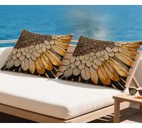 Jaune Coussin Exterieur Impermeable Housse Coussin 50x70 cm Lot de 2 Aile Coussins Couvre automne Décoratives Taie Oreiller Lin Double Face à Motif Pour Taie d'oreiller pour Salon Canapé Jardin q-1153