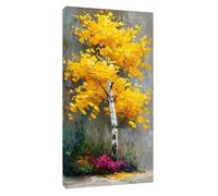 Jaune Diamond Painting Kit pour Adulte Débutant, Peinture Diamant Arbre Diamond Art Cristal Strass Point de Croix Broderie Diamant Painting Kit pour Adultes Enfants Murale Décoration 40x80 cm t-3854