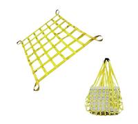 Jaune Filets De Levage De Cargaison - Filet De Levage À Élingue - Filet De Levages Suspendu pour Remorque, Filets De Chargement pour Benne De Camionnette(3 X 3M/Mesh 15cm/Load 2.5t)