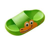 Jaune Fille Plage en Plein Respirant antidérapant Doux épais Fond Diapositives Pantoufles Dessin animé Mignon Jardin Chaussures Fille Bleu Bout Classique (Green, 29.5 Little Child)