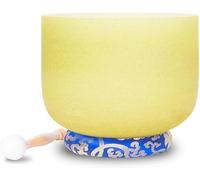 Jaune Givré, Cristal Bol Chantant De Yoga Bol De Chant, 7-12 Pouces, Fait à La Main, Accessoire De Méditation, Soulage La Fatigue Et L’anxiété, Convient Aux Débutants, 9 inches