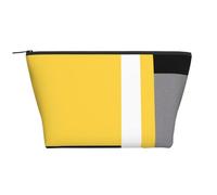 Jaune Gris Noir Blanc Bloc, Trousse de Toilette Trousse de Maquillage Sac à cosmétiques Trousse de Toilette de Voyage Portable