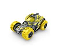 (Jaune Gris) Voiture jouet à inertie à double essieu avant, à propulsion intégrale, avec cascades et