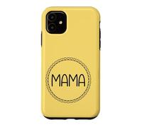 Jaune - Mama Couronne de cœur Minimaliste Circulaire Amour Coque pour iPhone 11