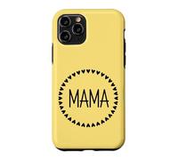 Jaune - Mama Couronne de cœur Minimaliste Circulaire Amour Coque pour iPhone 11 Pro