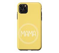 Jaune - Mama Couronne de cœur Minimaliste Circulaire Amour Coque pour iPhone 11 Pro Max