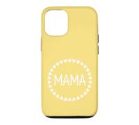 Jaune - Mama Couronne de cœur Minimaliste Circulaire Amour Coque pour iPhone 12/12 Pro