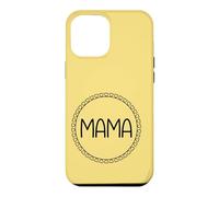 Jaune - Mama Couronne de cœur Minimaliste Circulaire Amour Coque pour iPhone 12 Pro Max