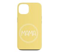 Jaune - Mama Couronne de cœur Minimaliste Circulaire Amour Coque pour iPhone 13