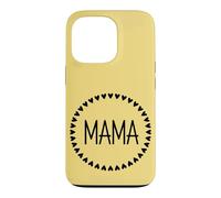 Jaune - Mama Couronne de cœur Minimaliste Circulaire Amour Coque pour iPhone 13 Pro
