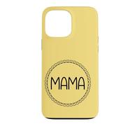 Jaune - Mama Couronne de cœur Minimaliste Circulaire Amour Coque pour iPhone 13 Pro Max