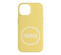 Jaune - Mama Couronne de cœur Minimaliste Circulaire Amour Coque pour iPhone 14