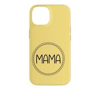 Jaune - Mama Couronne de cœur Minimaliste Circulaire Amour Coque pour iPhone 14