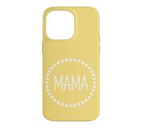 Jaune - Mama Couronne de cœur Minimaliste Circulaire Amour Coque pour iPhone 14 Pro Max