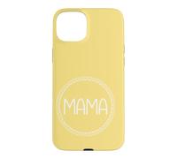 Jaune - Mama Couronne de cœur Minimaliste Circulaire Amour Coque pour iPhone 15 Plus