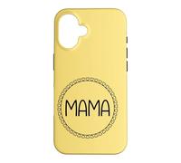 Jaune - Mama Couronne de cœur Minimaliste Circulaire Amour Coque pour iPhone 16