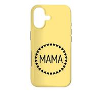 Jaune - Mama Couronne de cœur Minimaliste Circulaire Amour Coque pour iPhone 17