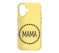 Jaune - Mama Couronne de cœur Minimaliste Circulaire Amour Coque pour iPhone 17