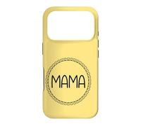 Jaune - Mama Couronne de cœur Minimaliste Circulaire Amour Coque pour iPhone 17 Pro