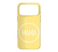 Jaune - Mama Couronne de cœur Minimaliste Circulaire Amour Coque pour iPhone 17 Pro Max