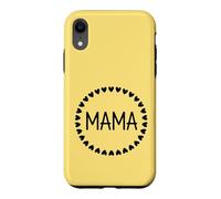 Jaune - Mama Couronne de cœur Minimaliste Circulaire Amour Coque pour iPhone XR